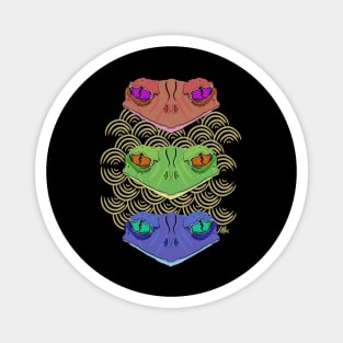 Psychedelic Frogs Magnet